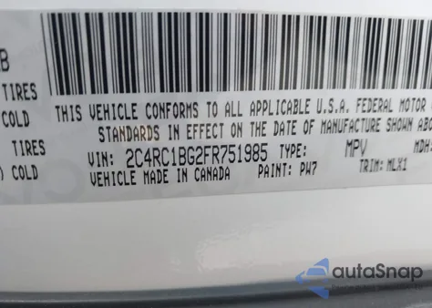 2015 Chrysler Town & Country Touring from USA, damaged, VIN 2C4RC1BG2FR751985